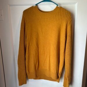 SHEIN Gold Crew Neck Sweater Medium-Weight Knit